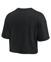 Women's Fanatics Signature Black Philadelphia Eagles Super Soft Boxy Short Sleeve Cropped T-shirt