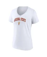 Women's Fanatics White Arizona State Sun Devils Evergreen Campus V-Neck T-shirt