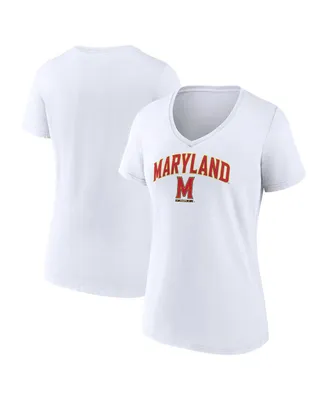 Women's Fanatics White Maryland Terrapins Evergreen Campus V-Neck T-shirt