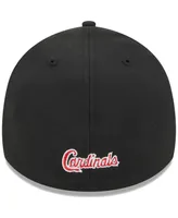 Men's New Era Black St. Louis Cardinals Logo 39THIRTY Flex Hat