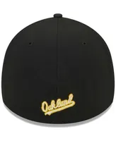 Men's New Era Black Oakland Athletics Logo 39THIRTY Flex Hat