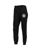 Women's The Wild Collective Black Chicago Cubs Marble Jogger Pants