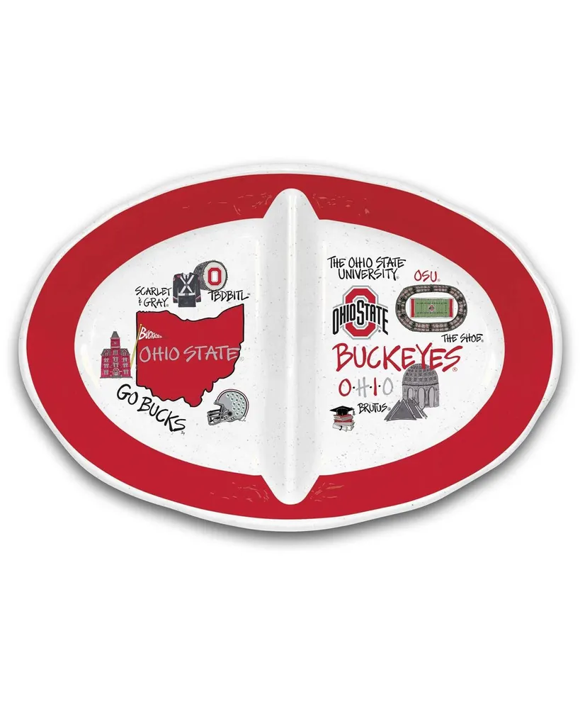 Magnolia Lane Ohio State Buckeyes Two-Section Melamine Platter