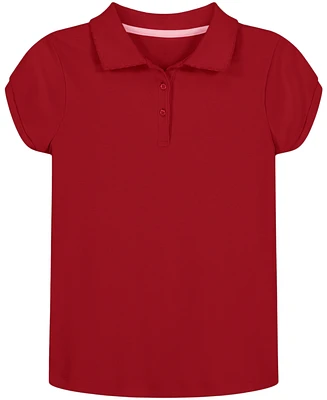 Nautica Little Girls Uniform Short Sleeve Interlock Polo Shirt