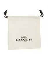 Coach Faux Stone Signature Mixed Sculpted C Chain Hoop Earrings - Two