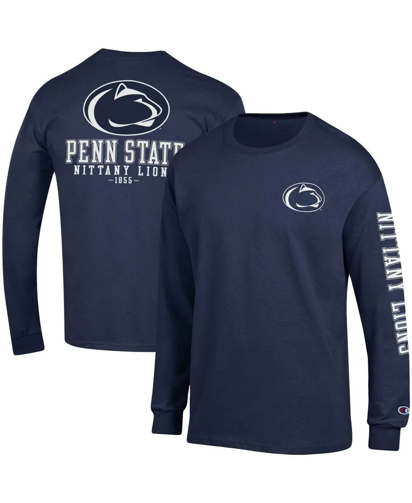 Men's Champion Navy Penn State Nittany Lions Team Stack Long Sleeve T-shirt