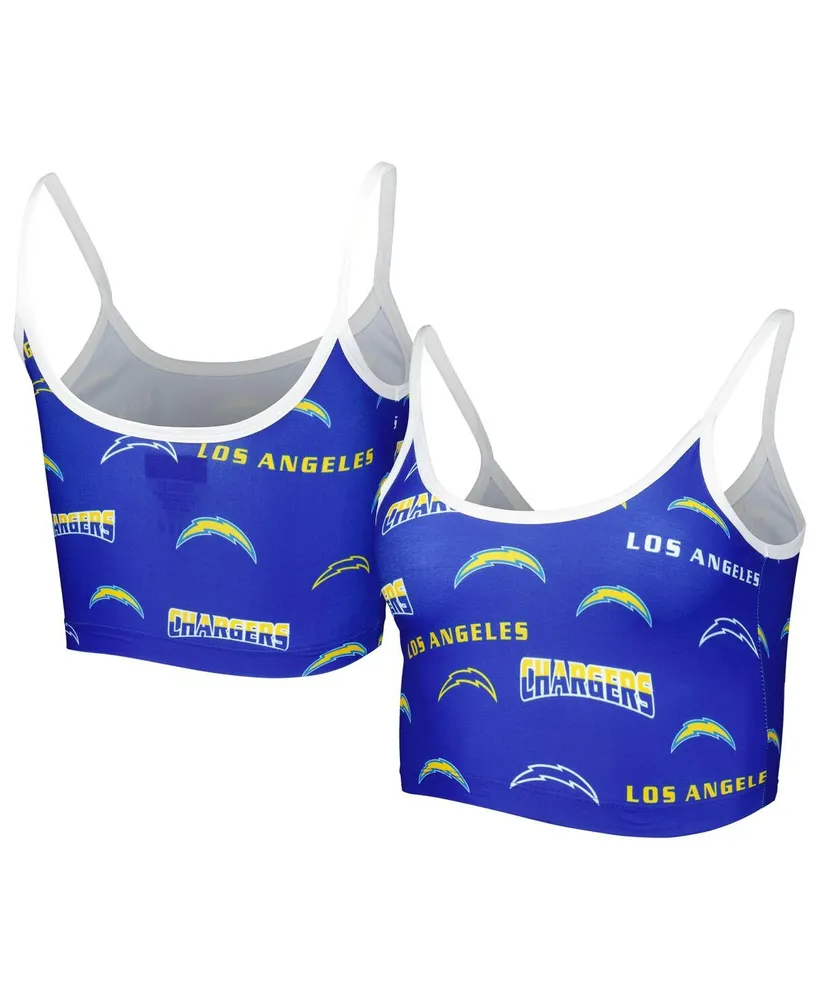 Women's Concepts Sport Powder Blue Los Angeles Chargers Breakthrough Allover Knit Lounge Bralette