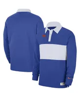 Men's Nike Royal Florida Gators Striped Long Sleeve Polo Shirt