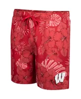 Men's Colosseum Red Wisconsin Badgers The Dude Swim Shorts