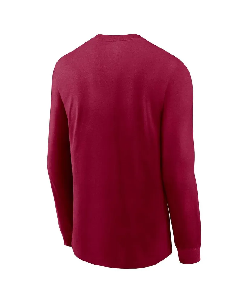 Men's Nike Burgundy Washington Commanders Fashion Tri-Blend Long Sleeve T-shirt