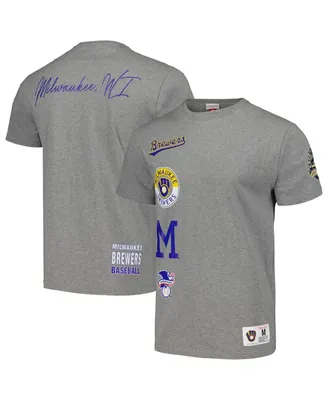 Milwaukee Brewers Mitchell & Ness Cooperstown Collection City Collection  T-Shirt - Heather Gray