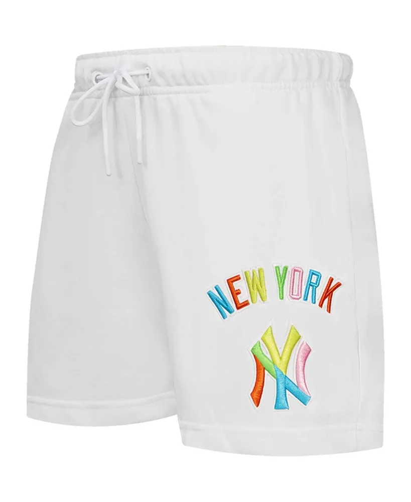 Women's Pro Standard White New York Yankees Washed Neon Shorts