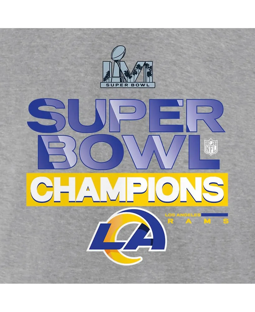 Women's Fanatics Heathered Gray Los Angeles Rams Super Bowl Lvi Champions Locker Room Trophy Collection V-Neck T-shirt