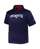 Men's Mac Jones Navy New England Patriots Big and Tall Short Sleeve Pullover Hoodie