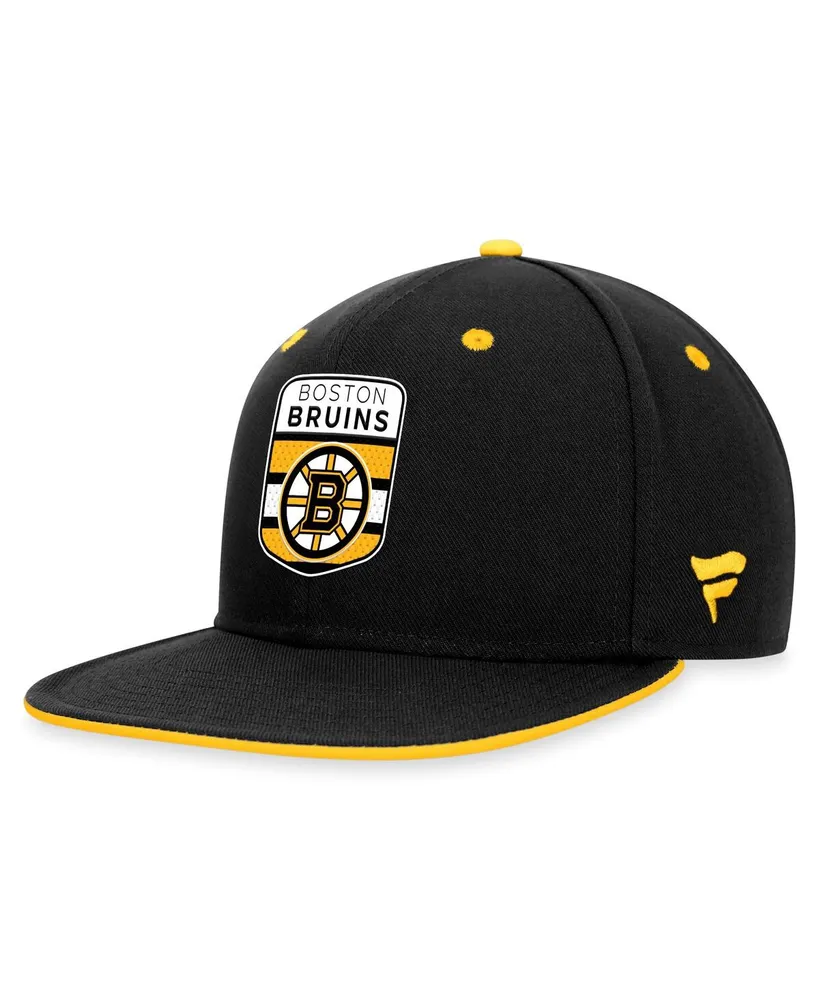 Boston Bruins Fanatics Branded Authentic Pro Draft Cuffed Knit Hat with Pom  - White/Black