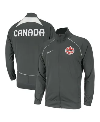 Men's Nike Gray Canada Soccer Anthem Raglan Full-Zip Jacket