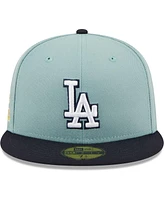 Men's New Era Light Blue, Navy Los Angeles Dodgers Beach Kiss 59FIFTY Fitted Hat