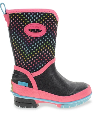 Western Chief Toddler Little Girl's and Big Rainbow Wave Insulated Neoprene Rain Boot