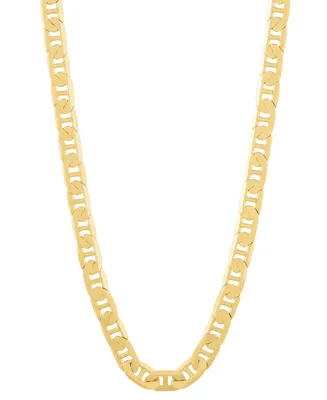 Italian Silver Polished Mariner Link 22" Chain Necklace 18k Gold-Plated Sterling & Sterling