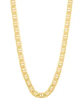 Italian Silver Polished Mariner Link 22" Chain Necklace 18k Gold-Plated Sterling & Sterling