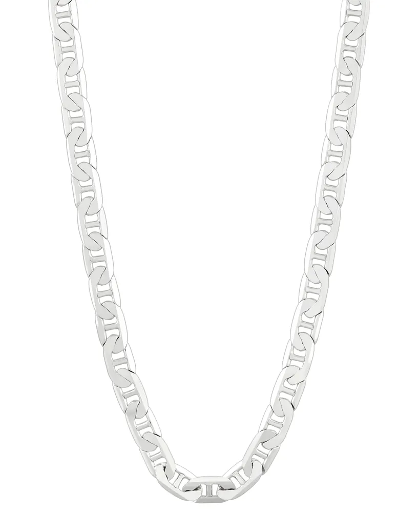 Italian Silver Polished Mariner Link 22" Chain Necklace in 18k Gold-Plated Sterling Silver & Sterling Silver