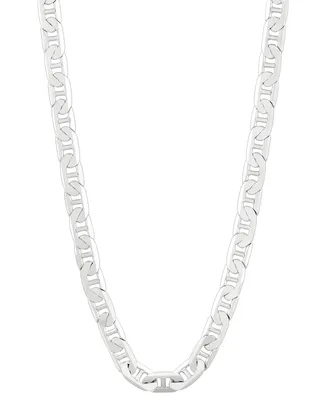 Italian Silver Polished Mariner Link 22" Chain Necklace in 18k Gold-Plated Sterling Silver & Sterling Silver