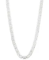 Italian Silver Polished Mariner Link 22" Chain Necklace in 18k Gold-Plated Sterling Silver & Sterling Silver