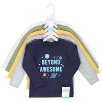 Hudson Baby Boys Long Sleeve T-Shirts, Beyond Awesome