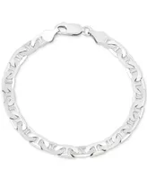 Men's Italian Silver Polished Mariner Link Chain Bracelet