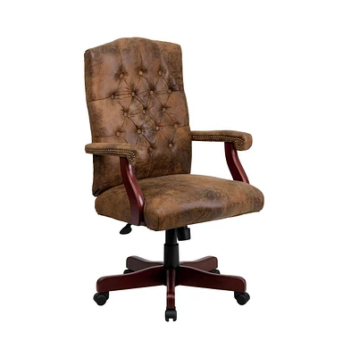 Merrick Lane Versailles High Back Tufted Home Office Chair With Height Adjustment And 360° Swivel