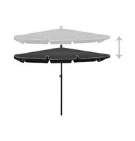 vidaXL Garden Parasol with Pole 82.7"x55.1" Anthracite