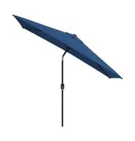 vidaXL Outdoor Parasol with Metal Pole 118"x78.7" Azure