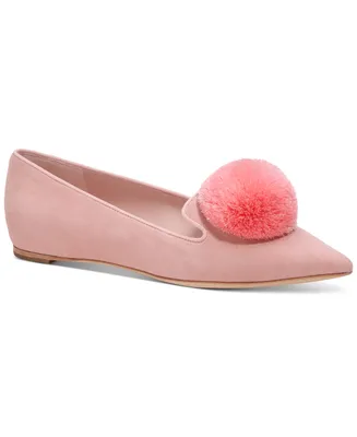 Kate Spade New York Women's Amour Pom Pom Pointed-Toe Slip-On Flats