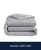 Nautica Coleridge Stripe Cotton Reversible Duvet Cover Set, Twin