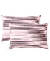 Nautica Coleridge Stripe Cotton Percale Pillowcase Pair, Standard