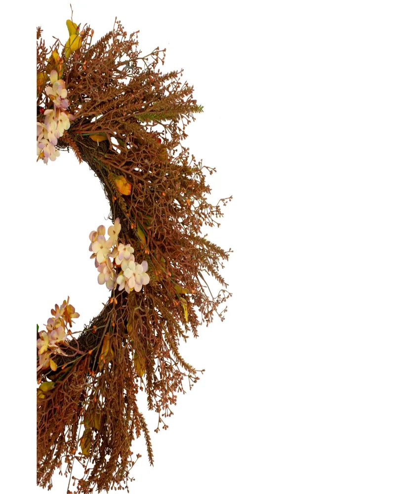 32" Brown Fall Grass Autumn Harvest Artificial Wreath - Unlit