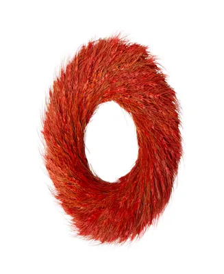 Red and Orange Ears of Wheat Fall Harvest Wreath - 12" Unlit