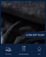 Nautica Solid Ultra Soft Plush Fleece Blanket