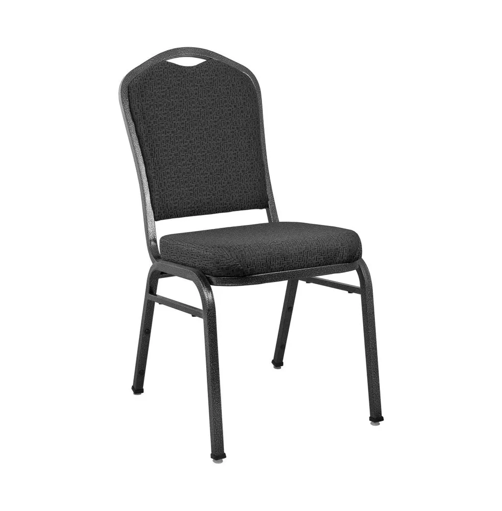  EMMA + OLIVER Trapezoidal Back Banquet Chair, Black