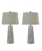 28" Casual Resin Table Lamp with Designer Shade, Set of 2