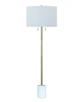 61.5" Metal Marble Floor Lamp with Designer Shade