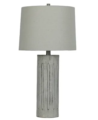 26" Scribed Column Table Lamp with Designer Shade