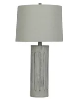 26" Scribed Column Table Lamp with Designer Shade