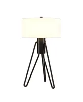 Hudson & Canal Floyd 25" Linen Shade Tall 2-Light Table Lamp