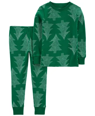 Carter's Baby Boys and Girls Christmas Tree 100% Snug Fit Cotton Pajamas, 2 Piece Set
