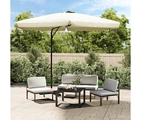 vidaXL Outdoor Parasol with Steel Pole 118.1" Sand White