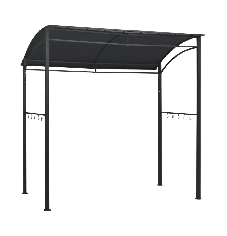 vidaXL Bbq Gazebo 84.6"x59.1"x86.6" Anthracite Steel