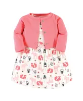 Hudson Baby Girls Cotton Dress and Cardigan Set