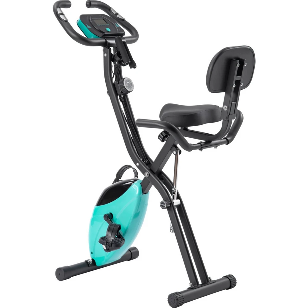 Streamdale Furniture Folding Exercise Bike, Fitness Upright And Recumbent X-Bike With 10-Level Adjustable Resistance