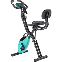 Streamdale Furniture Folding Exercise Bike, Fitness Upright And Recumbent X-Bike With 10-Level Adjustable Resistance